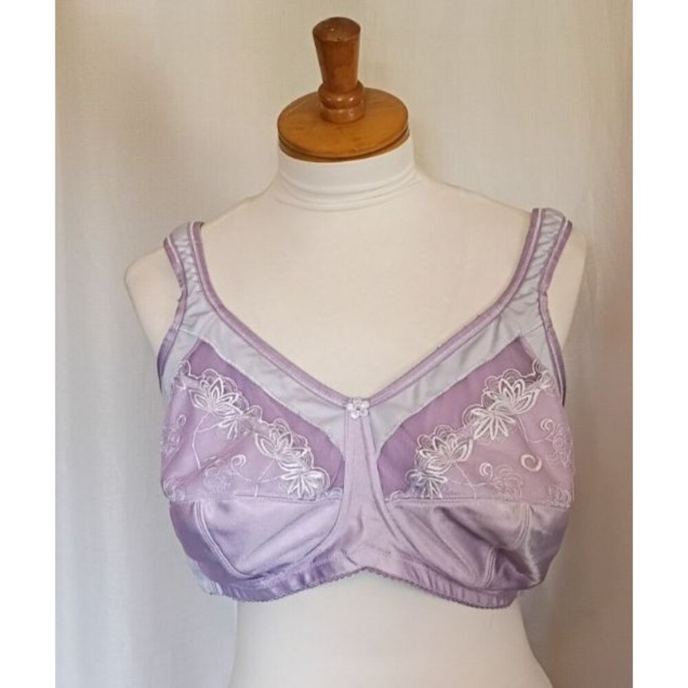 ABC Mastectomy Bra #511 Lot of 4 Light Purple Embroidered Bras 46DD